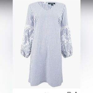 Ralph Lauren Navy and White Lucinda Striped Dress